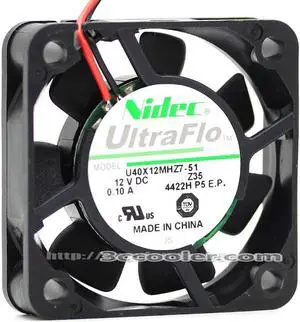 Original Nidec U40X12MHZ7-51 12V 0.10A 4CM 4010 2 Wires 2 Pins DC Fan