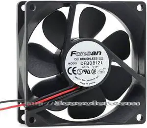 Delta/FONSAN 8CM 8025 DFB0812L 12V 0.08A 2 Wires 2 Pins Case Fan