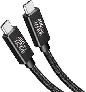 USB C to C Cable USB4 Cable [1.5FT, 40Gbps], USB 4.0 Type-C Cable with E-Marker (Thunderbolt 3/4 Compatible) Support 240W PD Fast Charge / 8K Video Braided Cord for Mobile Phone, Hubs and Docks, SSD