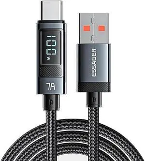 USB A to USB C Cable (1-Pack, 3.3ft), 100W 7A 100W USB C Cable, Type C Charger Cable Fast Charging for MacBook Pro, iPad Pro Air Mini, Samsung Galaxy S23/22/Z Fold/Z Flip, Pixel