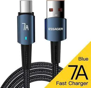 [3.3ft, 1-pack] 7A USB A to USB C Cable Type C Fast Charger A to C Super Fast Charging, USB C Charging Cable 480Mbps Data Nylon Braided for Samsung Galaxy iPad MacBook Pixel