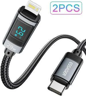 USB C to Lightning Cable (2-Pack, 3.3ft), 29W 14.5V/2A USB C Cable, Type C Charger Cable Fast Charging for iPhone 11 12 14 Pro Max Mini Xs Xr X 8 iPad MacBook