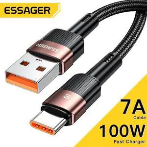 7A USB A to USB C Cable, Type C Fast Charger Nylon Braided Cord Compatible for Samsung Galaxy S10 S10+ S9 S8 Note 9 8 GoPro Hero 7 5 6 PS5 Controller Switch LG G8 G7 etc. [1Pack 6.6FT]