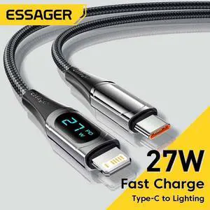 USB-C to Lightning Cable with LED Display , 6.6 ft (2 m), MFi-Certified, PD Fast Charging Cable for iPhone 14/14 Plus/14 Pro/14 Pro Max, iPhone 13/12 Series, iPhone SE 2022/11/XR/XS Max, Braided Nylon