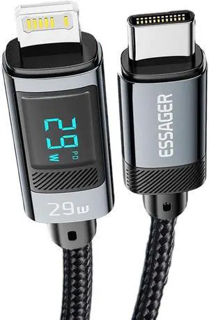 29W USB C to Lightning Cable, 14.5V/2A PD QC 4.0 Type C to Lightning Cable Super Fast Charging [MFi Certified] Cable for Apple Product(3.3ft, Black, 1 Pack)