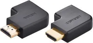 Left and Right Angle HDMI Adapter 90 Degree 270 Degree HDMI Adaptor Male to Female HDMI Converter Vertical Flat Coupler 2 Pcs Support 3D 4K 1080P HDMI Extender