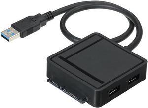 3 in 1 USB3.0 to SATA III Adapter TF/SD Card Reader USB Hub 2 Ports Converter for 2.5/3.5 HDD Hard Drive For Laptop PC Computer