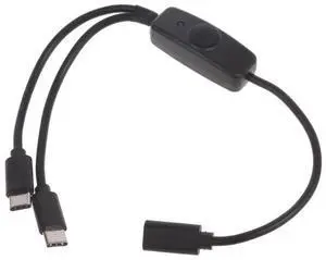 2 in 1 USB Type C Splitter Cable Type C Female to male USB-C Extension Cable Charging Cord With ON/OFF Switch for