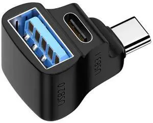 USB C OTG Cable Phone Adapter 2in1 Type C Male to USB C Female Charging Port with USB Female Splitter Adapter for