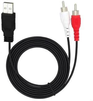 1PC 1.5m Dual RCA Male to USB Male A Composite Adapter Audio Video Data Extension Cable Cord For TV/PC
