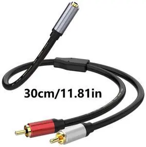 Stereo 3.5 RCA Y Cable 2RCA Male to 3.5mm Female AUX Jack Adapter Audio Cord for Computer MP3 Phone Speaker Home Theater DVD