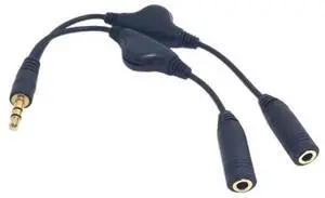Headset Adapter Headphone Mic Y Splitter Cable 3.5mm Audio Male to 2 Female For Earphone Adapter Splitter With Volume Controls