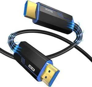 8K HDMI 2.1 Cable Certified 50ft Optical HDMI Cable, Certified with Zero Signal Loss (8K@60Hz, Ultra High Speed, Fibre Optic HDMI Cord Officially Licensed, Lossless Transmission)