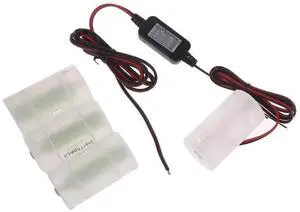 6V LR20 D Eliminators Cable 2pin Power Supply Adapter Cord Wire Replace 4pcs 1.5V LR20 D Size Cell Batteries