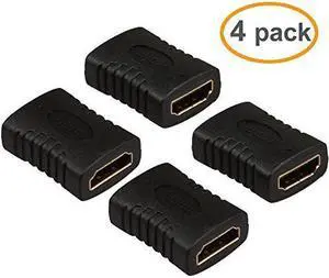 HDMI Female to Female Adapter Coupler Connector Converter For HDTV 1080P HDMI Adapter for TV Stick, Roku Stick, Chromecast, Xbox, PS4, PS3, Nintendo Switch, 4Pack