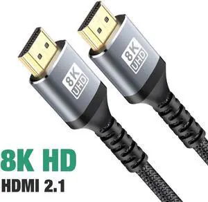 High-Speed HDMI Cable (48Gbps High Speed 3D 8K60 4K120 144Hz ) - 3.3 Feet, Black