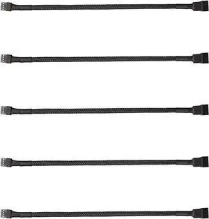 5 Pack 4-Pin PWM Fan Splitter Cable, Sleeved Braided Adapter Computer PC Fan Power Extension Cable Converter for Computer ATX Case 4-Pin/3-Pin Cooling Fan Cable (10.6")