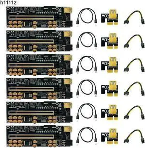 6PCS PCIE Riser VER018 Pro Riser For Video Card USB 3.0 Cable PCI Express X16 Extender PCI-E Riser Card For Bitcoin Miner Mining
