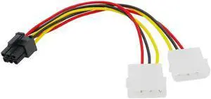 4 Pin Molex To 6 Pin PCI-E ATX PSU Power Adapter Graphics Video Card Power Converter Adapter Cable Connector Power Cables