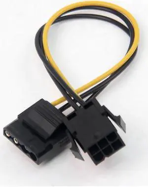 Molex To PCI E Power Adapter IDE 4Pin 4 Pin Female to 6 Pin Female 6Pin Graphics Video Card Converter Cable 1 pcs wholesale