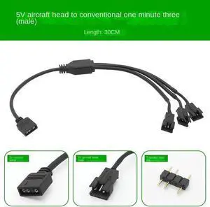 5V 3PIN 1 to 1/2/3/4/5/6/8 Computer motherboard Splitter Convert Cable SM3P RGB fan adapter male/Female connector(male 3pin 1 to 3)