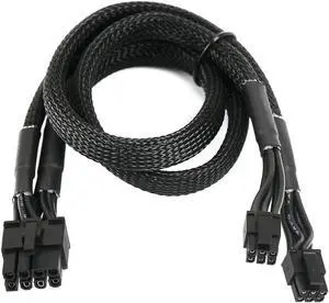 Dual Mini 6 Pin to 8 Pin PCI Express Video Card Power Adapter Braided Sleeved Cable for Mac Pro Tower/Power Mac G5 15-inches(2Pack)