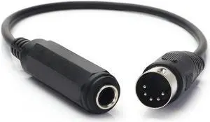 6.35mm Female 1/4" TRS to DIN 5 Pin MIDI Cable Adapter for Speaker, Amplifier, Mixer to MIDI Keyboard, Synthesizer and Guitar