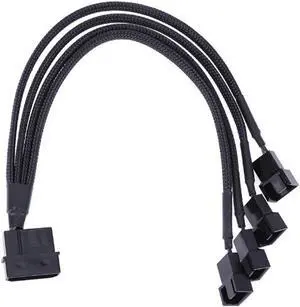 Molex 4 Pin To 4 x 3/4-pin 5v12v Usb Sleeved Dual Fan Power Adapter Cable 30cm 4 PIN Power Cables Connectors Fan Splitter 2021