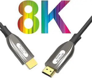 8K HDMI Fiber Optic Cable 50FT/15M, High Speed 48Gbps HDMI2.1 HD Cable -4K@120Hz 8K@60Hz, ARC, CEC, EDID, 3D, HDCP 2.2 & 2.3, HDR 10 Compatible with Roku TV/PS5/HDTV/Blu-ray