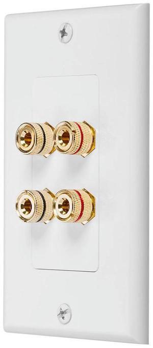 For 4 Posts Speaker Wall Plate Home Theater Wall Plate Audio Panel for 2 Speakers