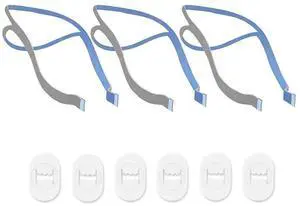 For Replacement Headgear Compatible for P10 Nasal Pillow CPAP Strap 3 Shoulder Straps and 6 Adjustment Clips A