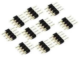 For 50Pcs 4 Pin Rgb Led Strip Male Plug Adapter Connector for 3528 5050 Strip Light