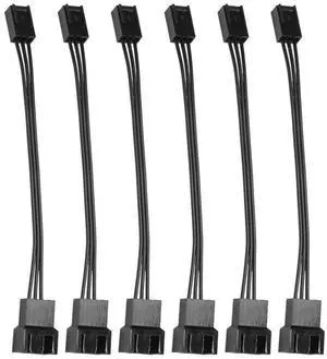 For 6Pcs 4Pin PWM to 3Pin Standard Fan Adapter Cable