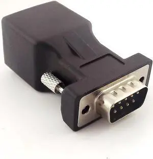 FOR 10pcs DB9 RS232 Male to RJ45 Female Extender Connector CAT5 5e Network Cable Adapter