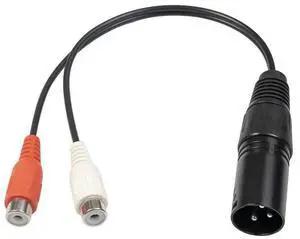 For XLR To RCA Y Splitter Cable 3 Pin XLR Male To 2RCA Female Amplifier Mixing Plug AV Cable XLR To Dual RCA Cable 20Cm