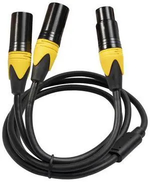 For XLR Splitter Cable,3 Pin XLR Female To Dual XLR Male Audio Cable Y Cable Balanced Microphone Splitter Cord Audio Adaptor