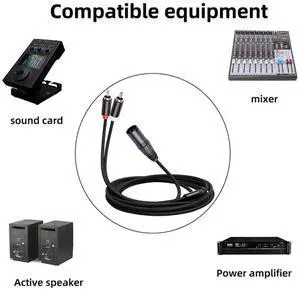 For XLR To Dual RCA Audio Cable A1 XLR Male 3 Pin To Dual RCA Male Plug Stereo Audio Cable Amplifier Mixing Plug AV Cable 1M