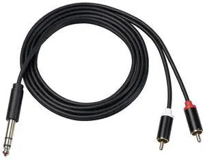 For 6.35 mm to 2RCA Cable, RCA Cable 6.35mm Male to 2 RCA Male Stereo Audio Adapter Y Splitter RCA Cable -3 Meter