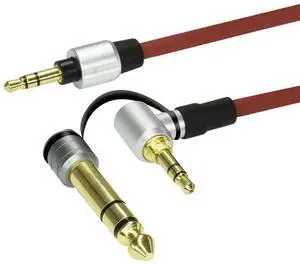 For 3.5mm Audio Extension Cable 3.5mm Male to 3.5mm Male or 6.5mm Male Extension Cable for 3.5mm Jack Device Red