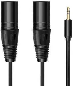 For Multi-Function Audio Cable 3.5/6.35mm Male Jack to Double XLR Male Jack Cable XLR Extension Cable 6.35/3.5mm