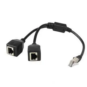 For RJ45 Ethernet Splitter Cable,1 Male to 2 Female Ethernet Connector Cable Suitable Cat5, Cat6 LAN Ethernet Socket Adapter