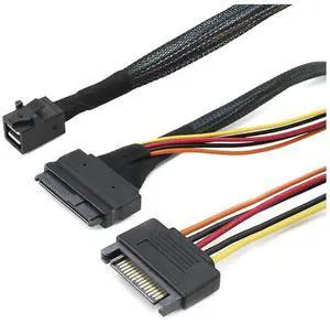 For Built-in 12G Mini SAS HD to U.2 36P SFF-8643 to SAS U.2 SFF-8639 Cable with 15Pin SATA Power Supply,Suitable for U.2 SSD