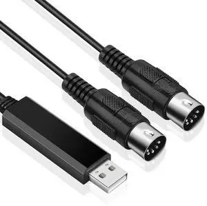For USB MIDI Cable Converter USB Interface to In-Out MIDI Cord Works for PC Laptop to Piano Keyboard in Music Studio 6.5Ft