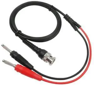For P1009 BNC To Dual 4MM Stackable Plug Test Lead Probe BNC Cable for Oscilloscope Signal Generator 120CM