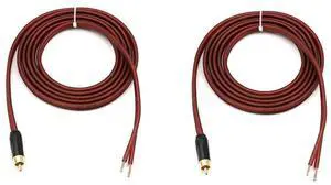 For 2Pcs RCA Speaker Cable Bare Wire Speaker Wire to RCA Plug,Replace RCA Plug Connector Adapter to Bare Wire Open Audio