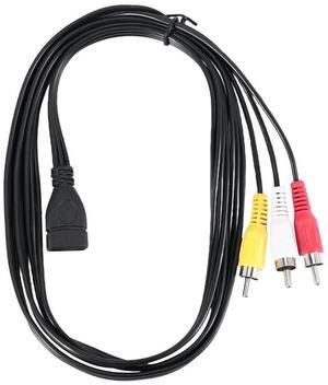 For 1.5M Usb A Female To 3 Rca Phono Av Cable Lead Pc Tv Aux Audio Video Adapter