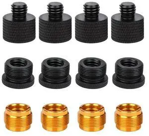 For 12 Pieces Mic Thread Adapter Set Mic Stand Adapter 5/8 Female To 3/8 Male and 3/8 Female To 5/8 Male Screw Adapter