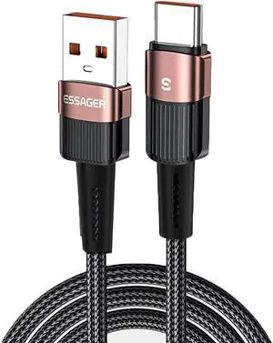USB C Cable, USB-A to USB-C [3.3FT, 1-Pack], Double-Braided Nylon 100W Fast Charging Cable, for Samsung Galaxy S10/ S9 / S9+ / S8 / S8+ / Note 8, LG V20 / G5 / G6, and More (Supports Data Transfer)