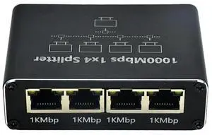 For Gigabit Network Splitter 1-To-4 Network Cable Splitter RJ45 Network Port Ethernet Splitter Suitable for PC Laptops