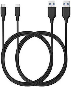 USB Type C Cable, (2Pack, 3ft) USB A 3.0 to USB-C Fast Charger Compatible with Samsung Galaxy S9 S8 Plus Note 9 8,Moto Z Z2,LG V30 V20 G5 G6,Google Pixel 2 XL,Nintendo Switch-Black